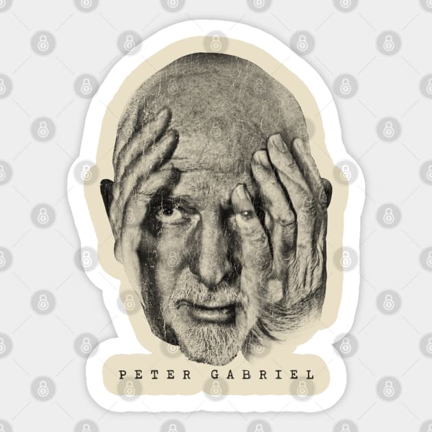 Retro Portrait Peter Gabriel Sticker by MuraiKacerStore